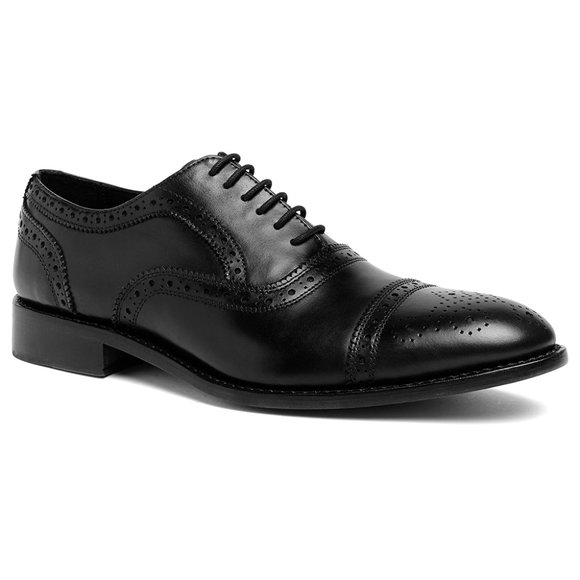 ANTHONY  VEER WINDSOR ESSENTIALS ORTHOLITE MEN CAPTOE BROGUE BLACK 8.5 EE/9.5 EE Windsor Brogue Cap-Toe // Obsidian Black – Anthony Veer main image 4